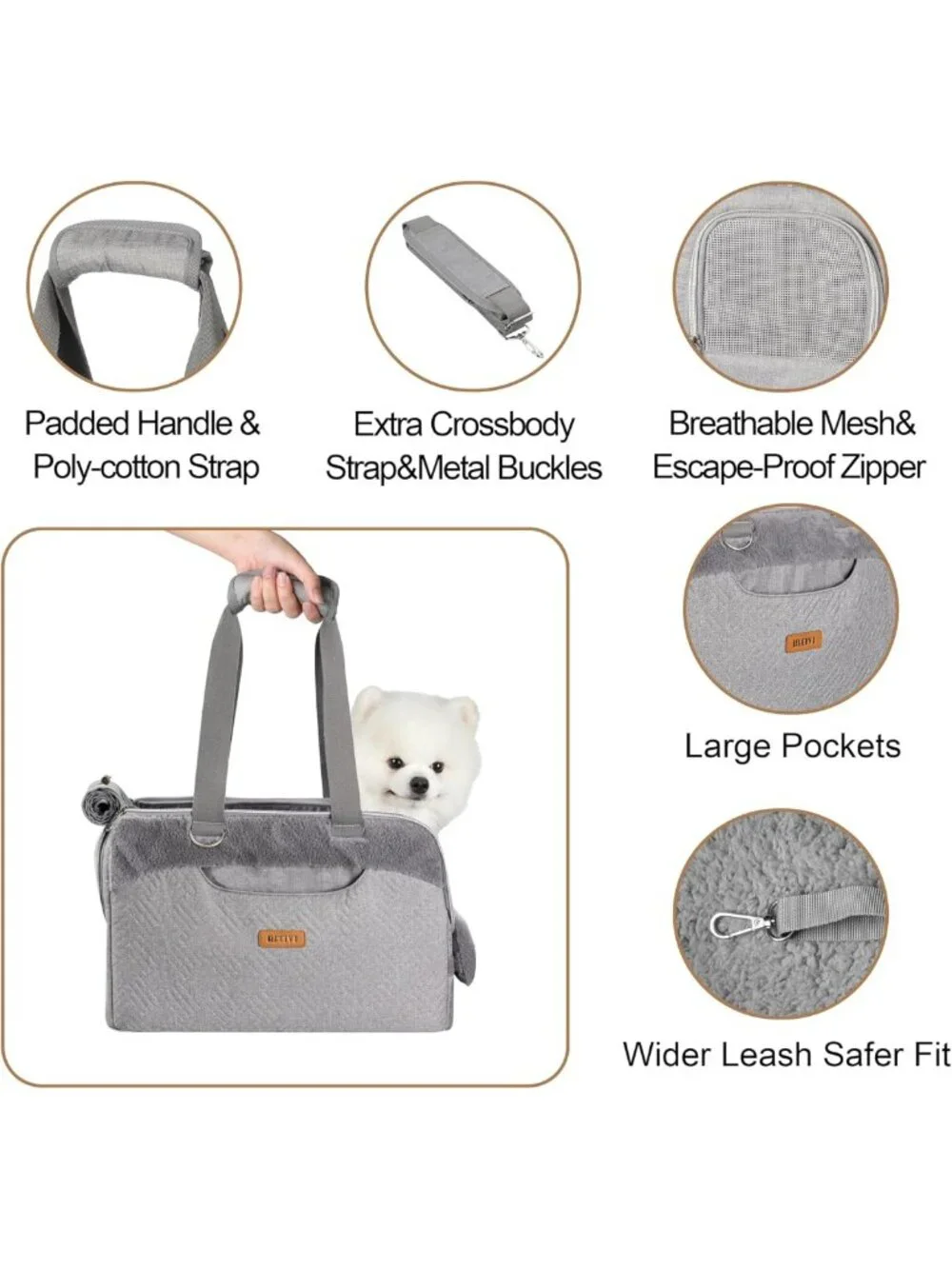 Lightweight Pet Sling Carrier for Small Dogs, Cats & Rabbits - Portable Tote Bag